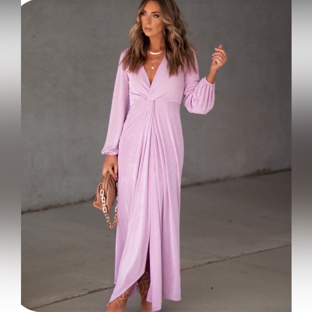 Lilac twist front maxi dress